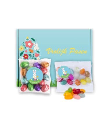 Fruiteitjes 50 gram en Paaseitjes 100 gram Assorti Brievenbus Paasgeschenk