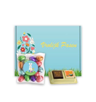 Paas pralines 2 stuks en paaseitjes (100 gram) brievenbus paasgeschenk