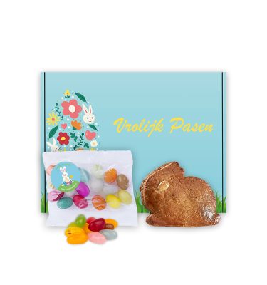 Paashaas Gevuldekoek 90 gram RBA met Fruiteitjes 50 gram Brievenbus Paasgeschenk