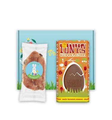 Tony’s Chocolonely Paasreep Melk Karamel Zeezout en Ministol Brievenbus Paasgeschenk