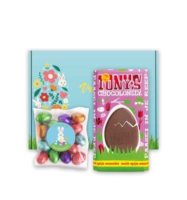 Tony’s Chocolonely Paasreep Melk met Spijs en Nootjes en Paaseitjes (100 gram) Brievenbus Paasgeschenk