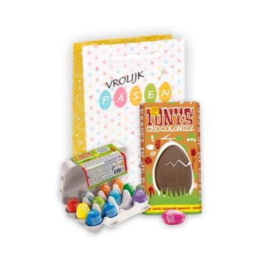 Paastasje Tony's Chocolonelyreep melk karamel zeezout en paasei mix
